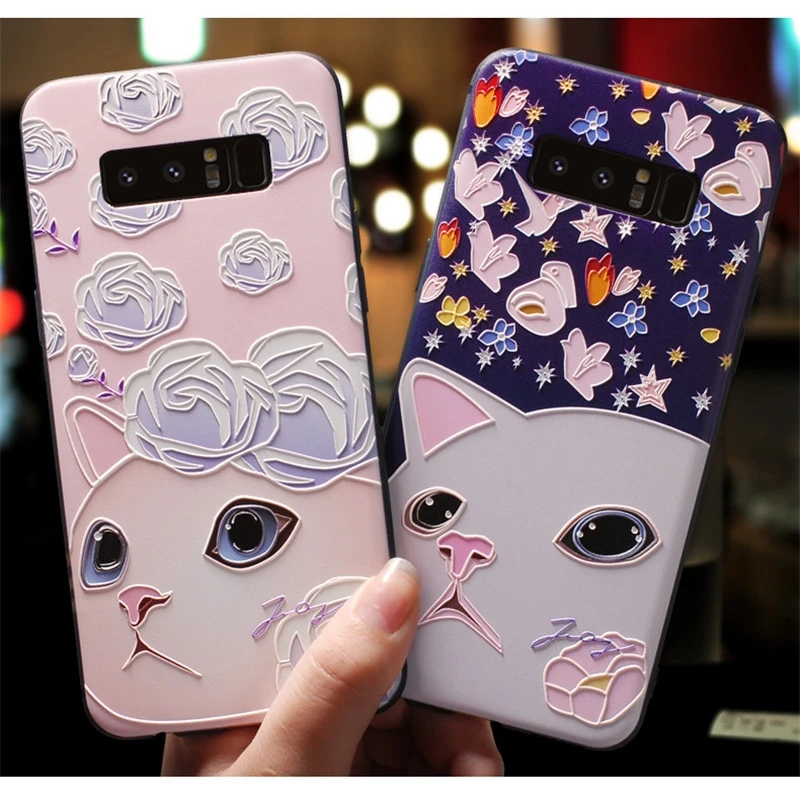 Красивые цветы розы милый Кот Сова Слон Жесткий силиконовый чехол для samsung Galaxy S8 S9