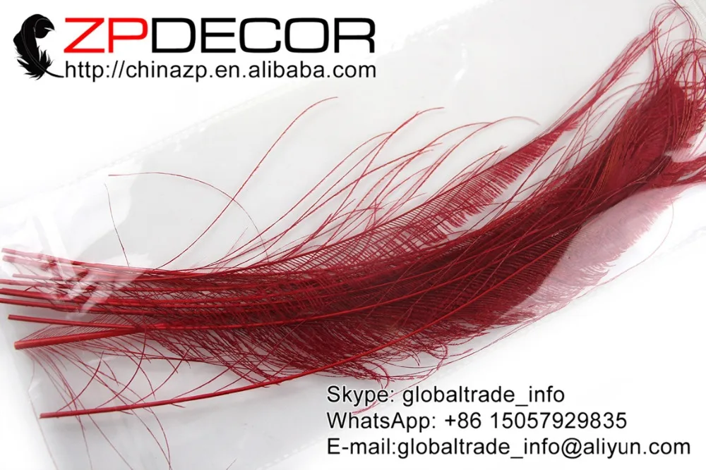 ZPDECOR 50 шт./лот 30 40 см (12 16 дюймов) ручной выбор премиум красный отбеленный павлин