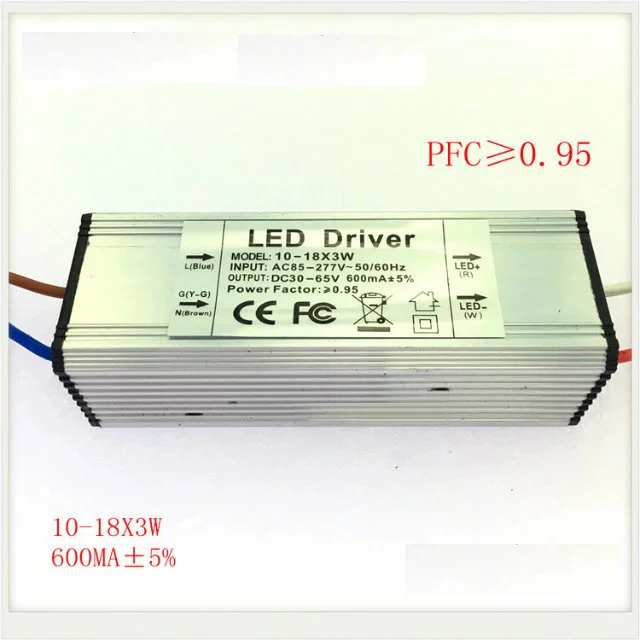 

Горячая Распродажа 6-10x3W /10-18x3W /18-36x3W 600mA водонепроницаемый светодиодный трансформатор питания высокой мощности Светодиодный драйвер светод...