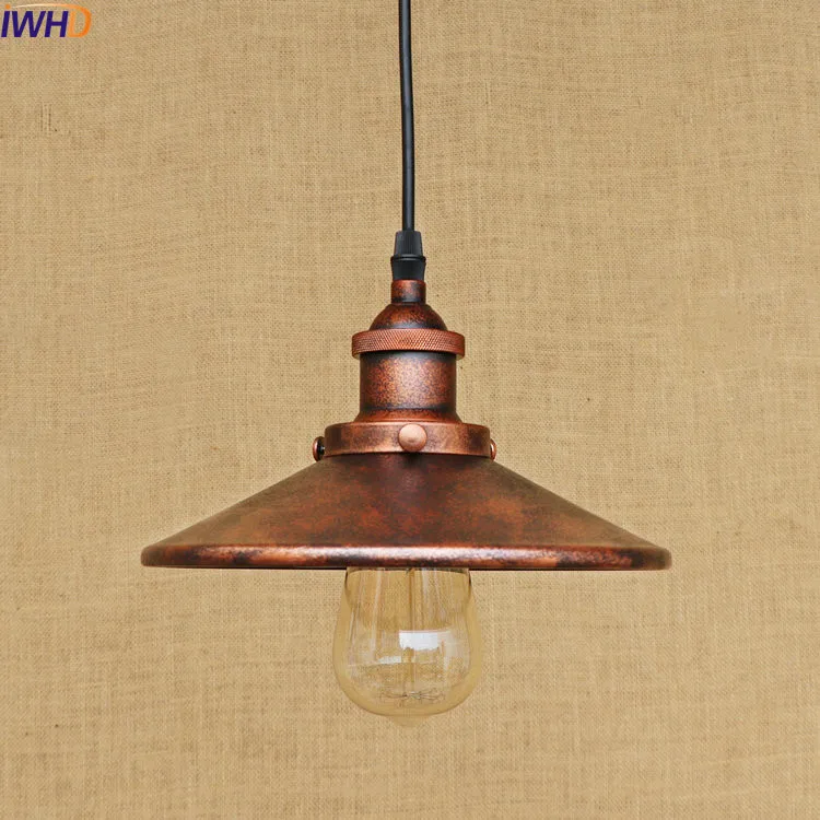 Винтажная светодиодная Подвесная лампа IWHD в деревенском стиле светильник ретро