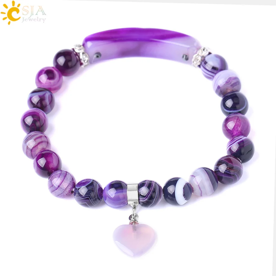 Женский браслет чакры CSJA из натурального камня с ониксом и бусинами