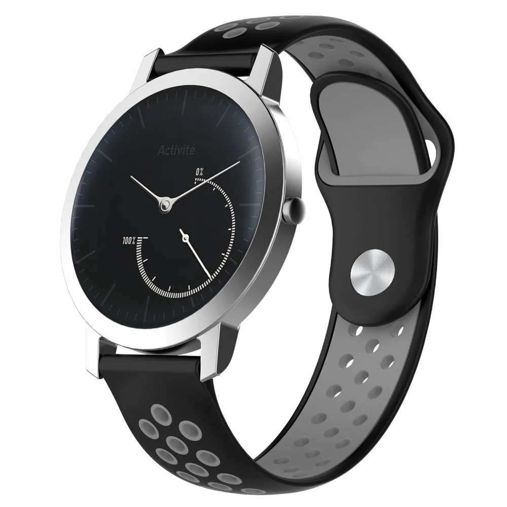 MASiKEN двойной цвет спортивный силиконовый наручный браслет ремешок для Nokia Withings сталь HR 36 мм и 40 мм ремешок для часов