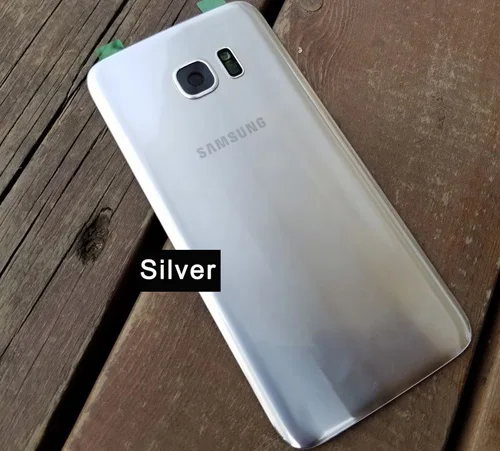 Оригинальная задняя крышка для samsung GALAXY S7 G9300 S7 edge G9350, задняя крышка для телефона, стеклянная задняя крышка - Цвет: Silver