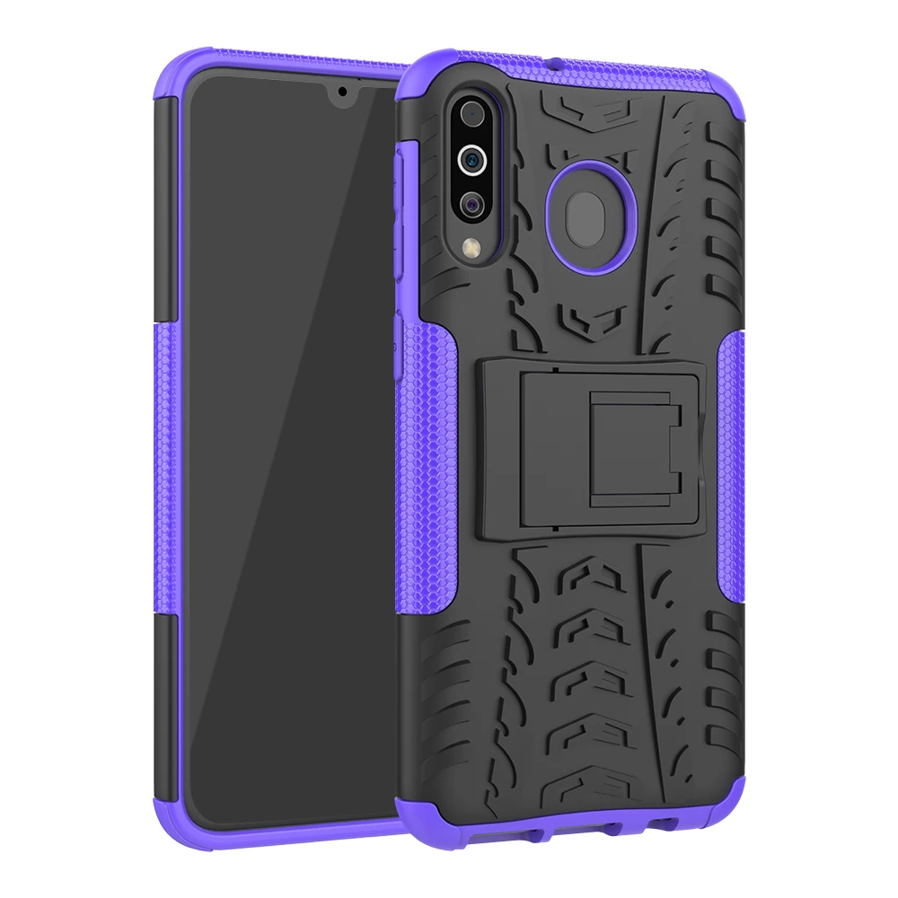Фиолетовый Для samsung M30 M20 A8S A70 A40 A30 A20 A50 случае хулиганские Сзади Двойной Слои термополиуретан и поликарбонат Гибридный чехол противоударный обязанность Защитная Броня - Цвет: Фиолетовый