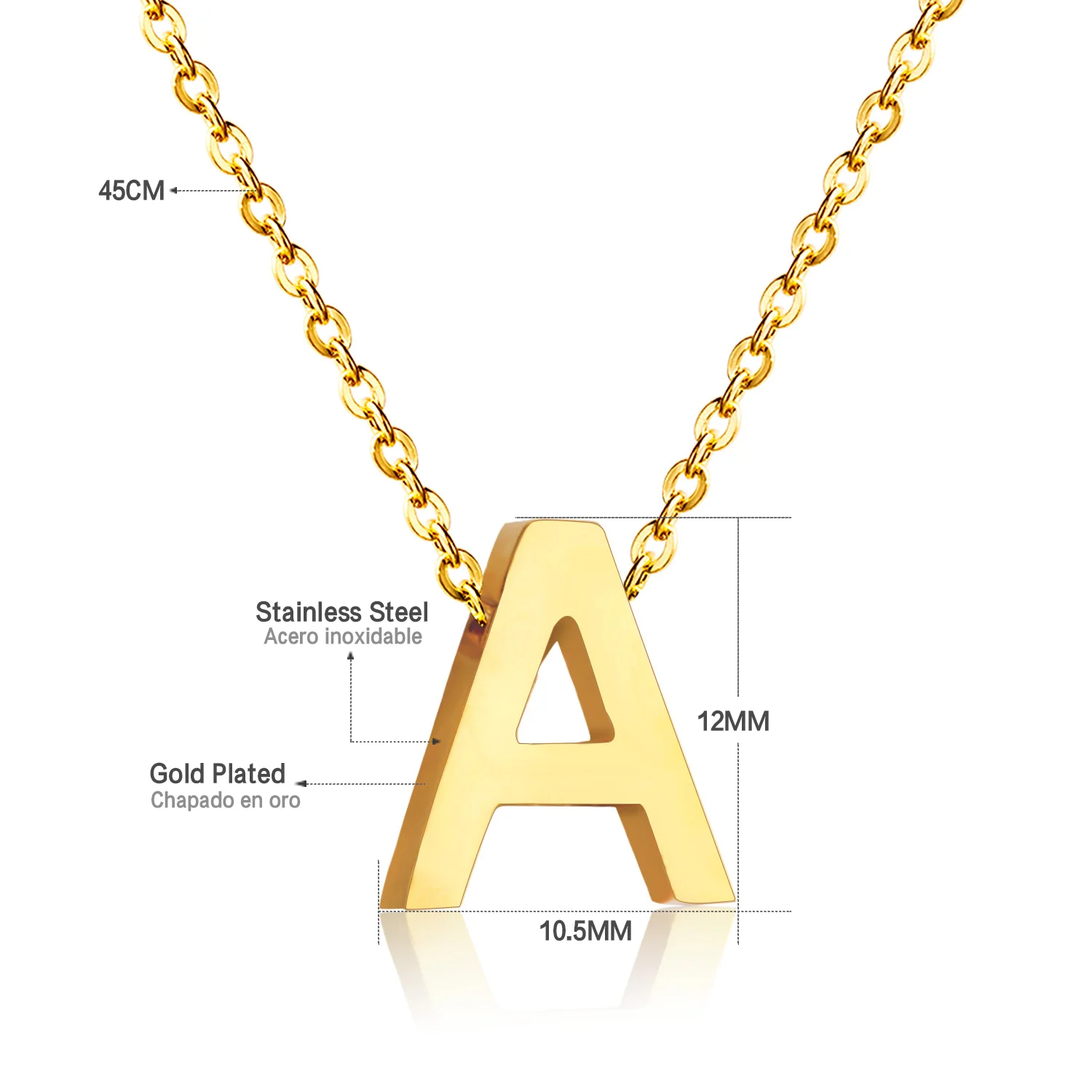 LUXUSTTEL женское классическое ожерелье с буквами алфавита a-z форма кулон ожерелье из нержавеющей стали письмо ожерелье золото/серебро