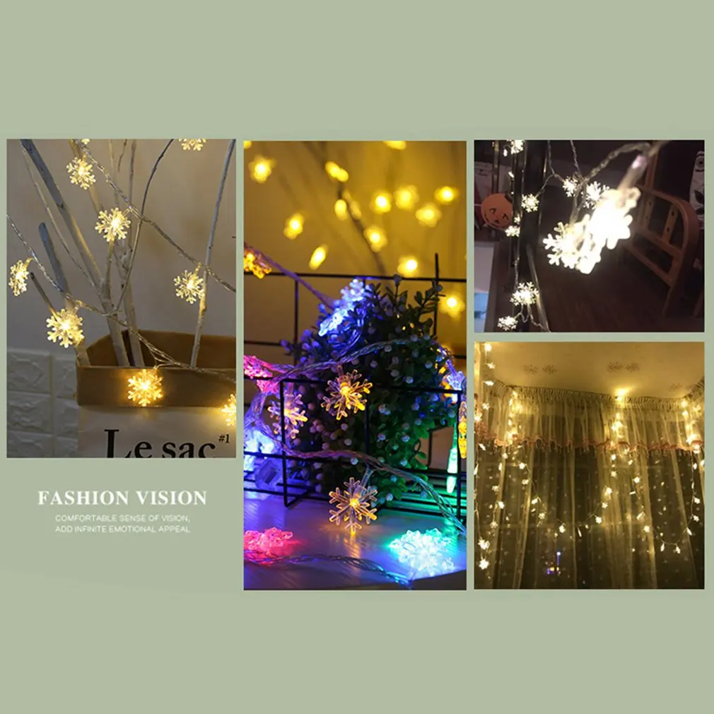 Leds Christmas Tree Snow Flakes Led String Fairy Light Xmas Party Home Wedding Garden Garland Decorations | Лампы и освещение