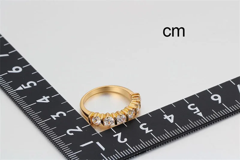 Новый дизайн прозрачный кубический цирконий CZ желтое золото цвет для помолвки