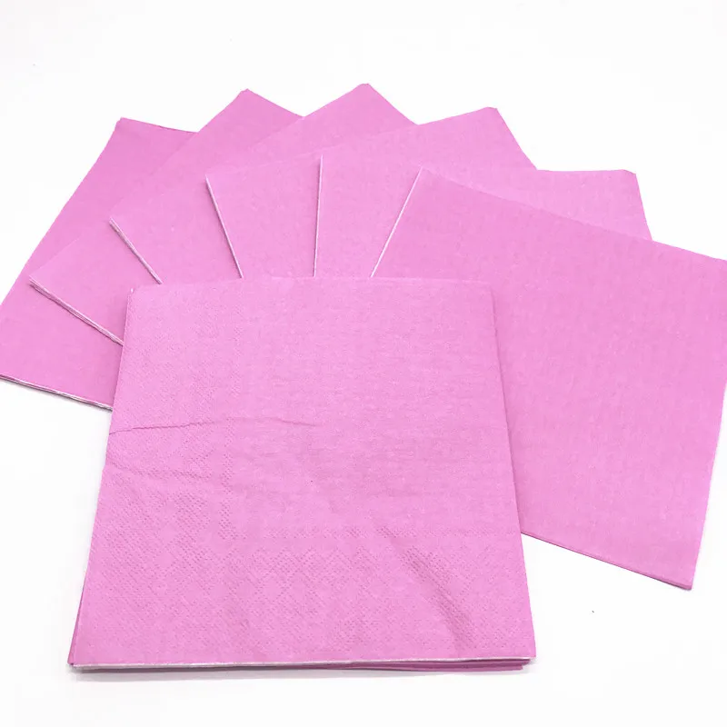 20 шт розовые бумажные салфетки розовый цвет тематическая вечеринка на день