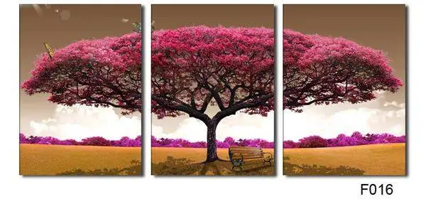 3 шт. Картина на холсте розовое дерево|large wall pictures|picture for living roomwall pictures |