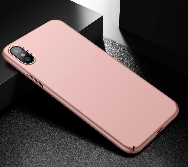 Rose Gold Ультратонкий дышащий жесткий чехол с эффектом потертости для iPhone 11 Pro X XR XS MAX Противоударная матовая Защитная крышка для iPhone 7 8 6 6s Plus - Цвет: Rose Gold