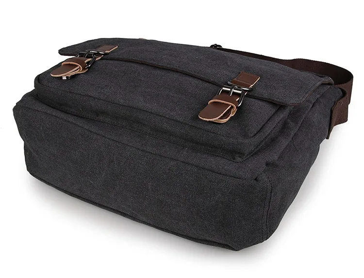 Augus Новая модная отличная холщовая кожаная сумка для ноутбука Trimmig мужская через