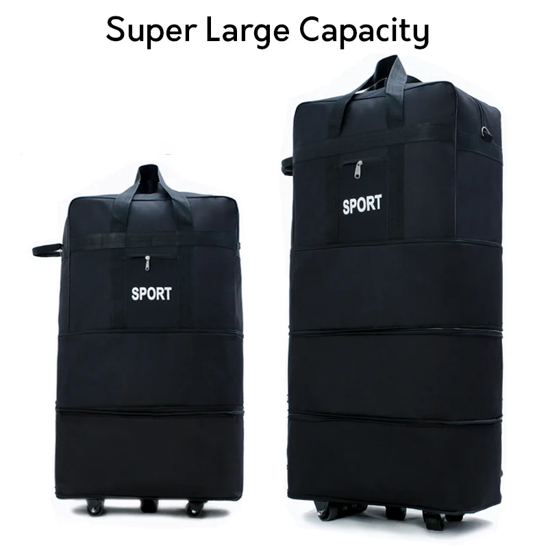 Large capacity carry ons waterproof rolling luggage bag trolley luggage bag portable luggage folding suitcase with wheel