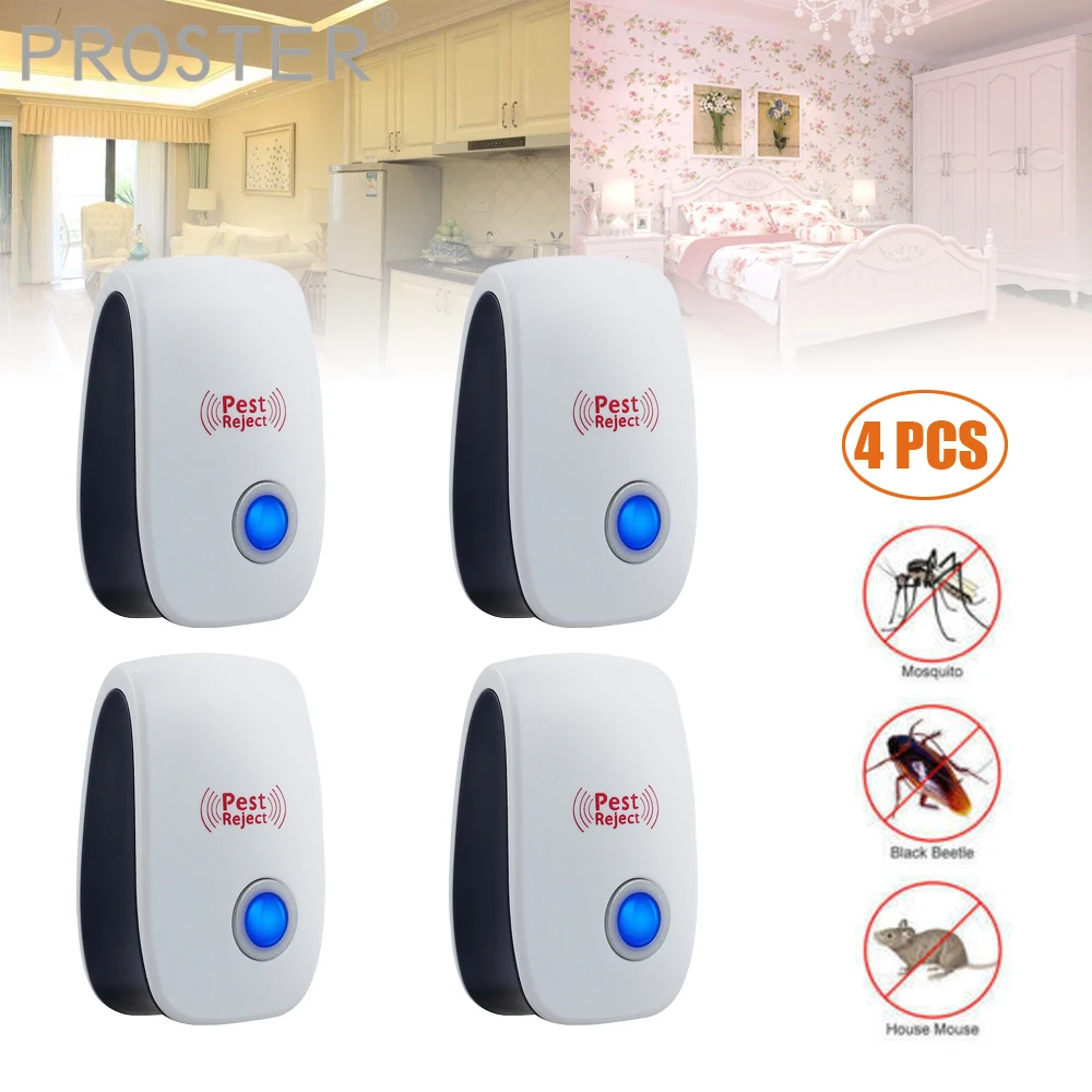 Proster 4 шт. Отпугиватель вредителей ультразвуковой электронный отпугиватель для