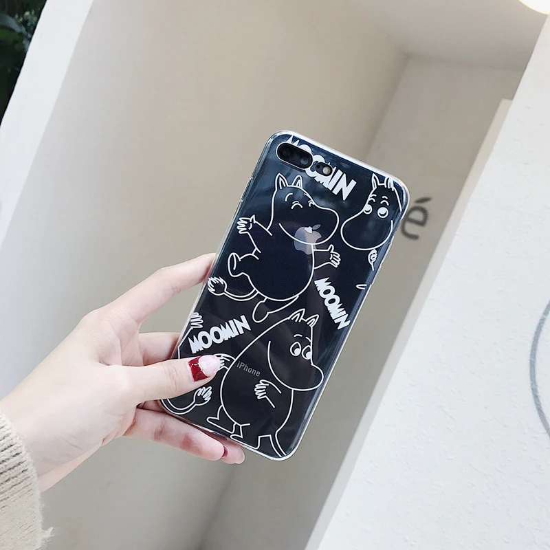 Роскошный прозрачный мультяшный Бегемот чехол для iPhone X 6 S 7 8 Plus чехлы Мягкий