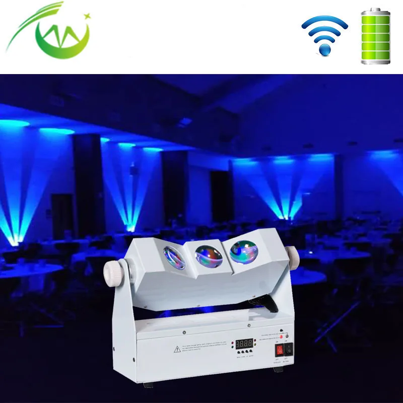 Беспроводной DMX Uplight 3*10 Вт RGBA три цвета батарея питание светодиодный настенный wahser DMX512 Дискотека Свадьба Uplighting
