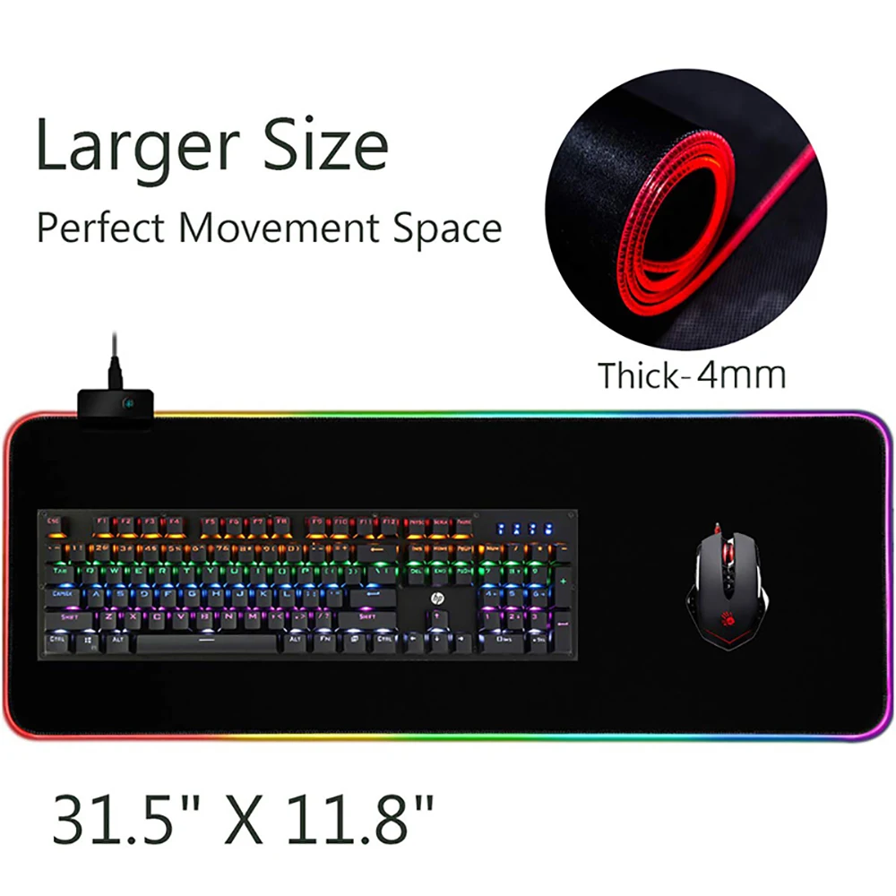 VicTsing XR257 игровой коврик для мыши RGB коврик для мыши геймерский компьютерный коврик для мыши RGB коврик с подсветкой Mause большой коврик для мыши XXL для настольной клавиатуры