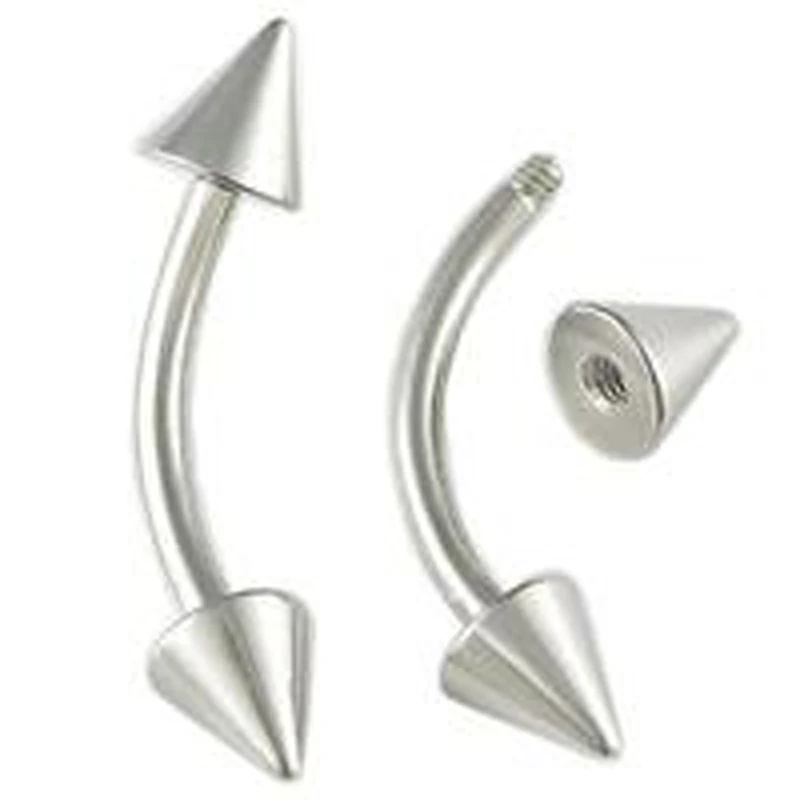 2 шт 16Gx8x3mm нержавеющая сталь кольцо для бровей микро изогнутая штанга серебряный шарик-шип титана пирсинг ювелирные изделия