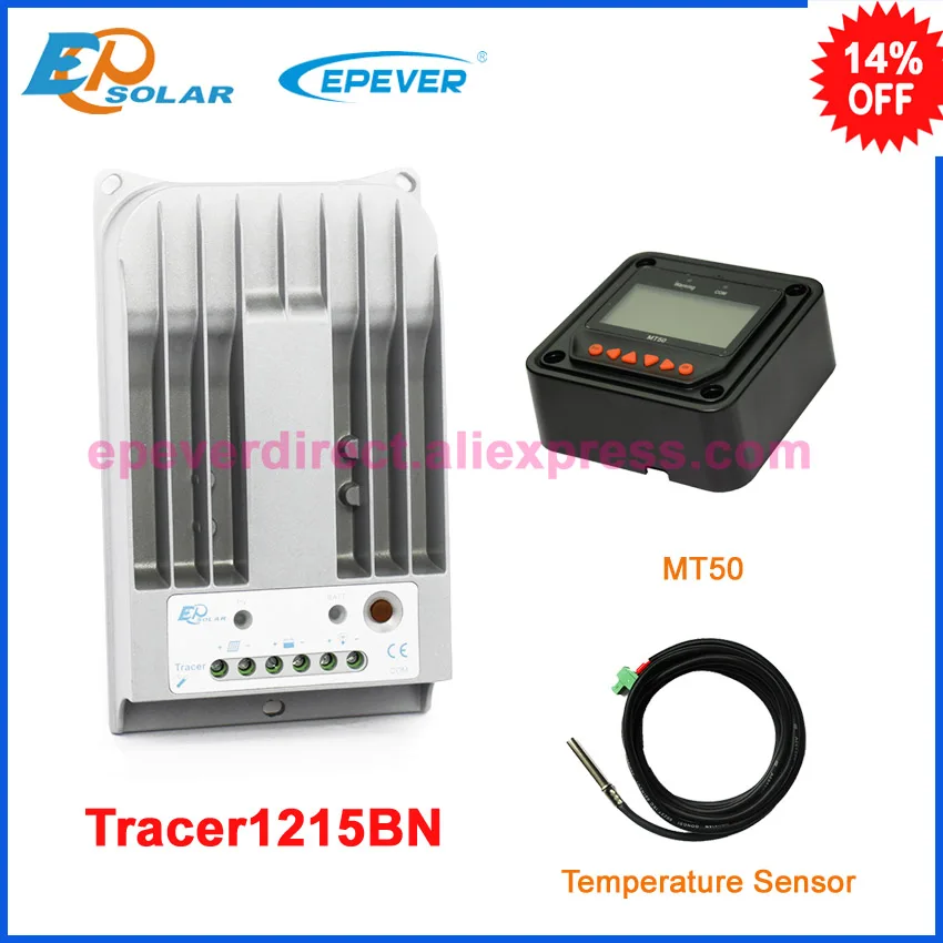 10A 10amp Tracer1215BN с датчиком температуры Регулятор солнечной батареи MT50