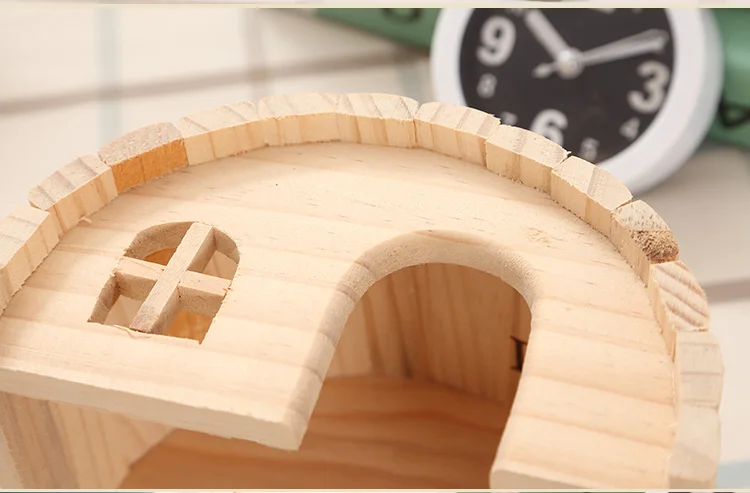 Pet Hamster Wooden House Squirrel Home Supplies Totoro Nest Gerbil Chalet Mice Hideout Rat Mouse Cage Accessories