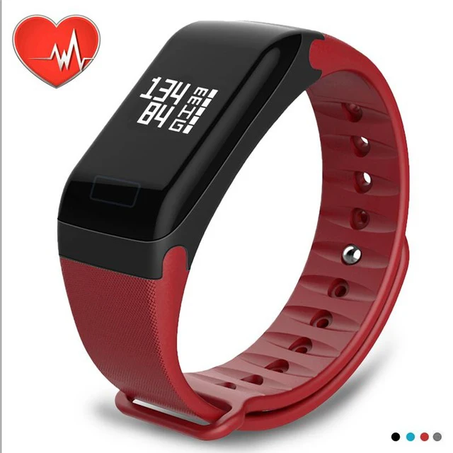 Smart band Red Умный Браслет F1 IP67, измеритель артериального давления, пульсометр, умный Браслет, фитнес-трекер, шагомер для Android IOS - Цвет: Smart band Red