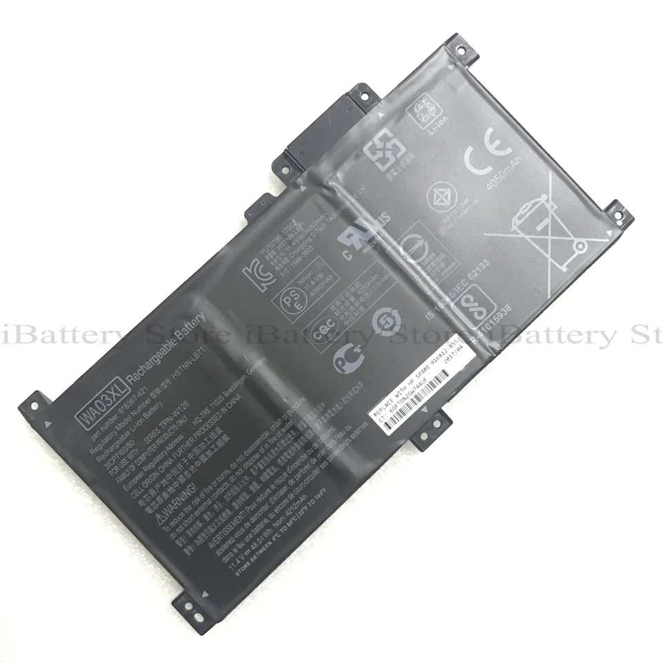 Оригинальный аккумулятор WA03XL для Hp Pavilion x360 серия 15 br077nr 916812 1 5 10 |Аккумуляторы