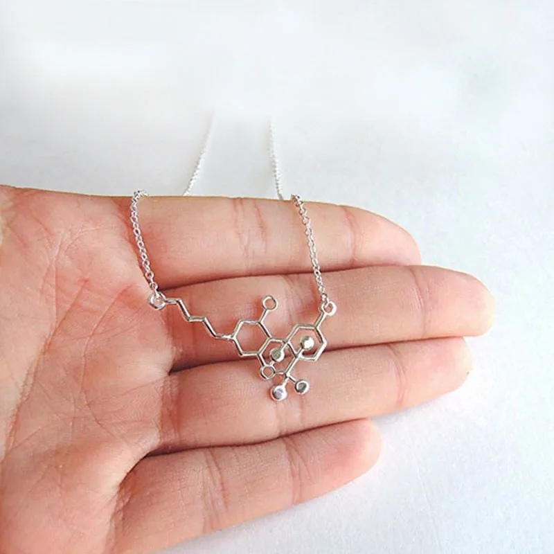Цепочка с кулоном в виде молекулы THC для мужчин и женщин ювелирное украшение