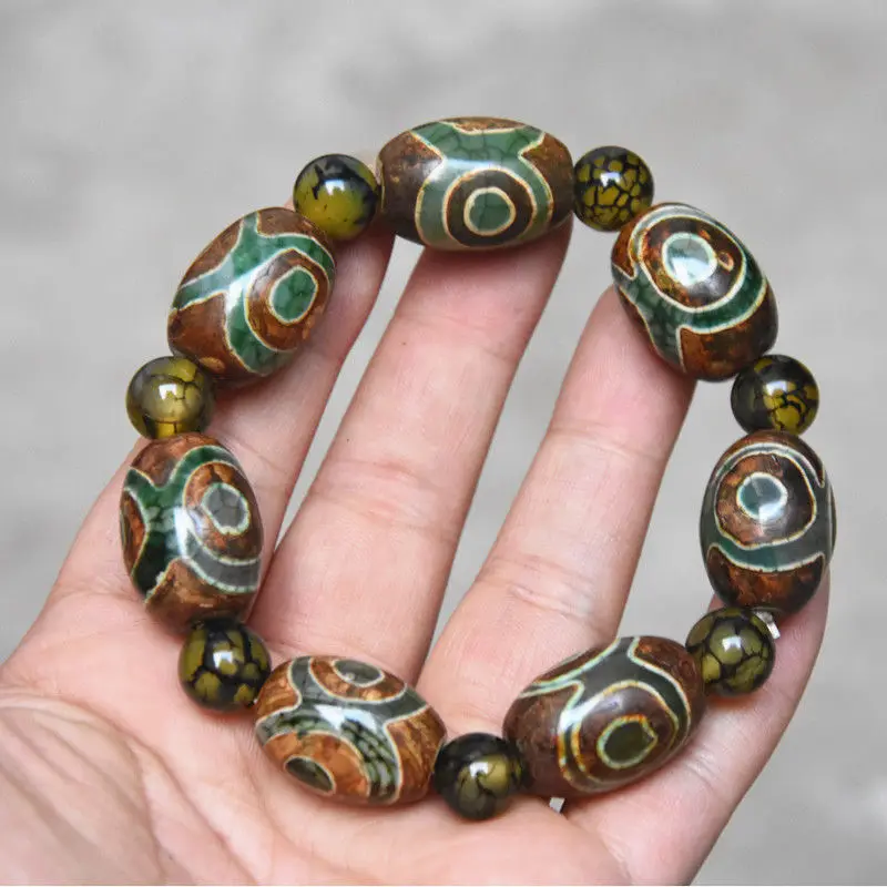 Браслет из тибетского старого агата чакра агат 22 х16 мм|bead bracelet|beaded chakra braceletsbeads beads