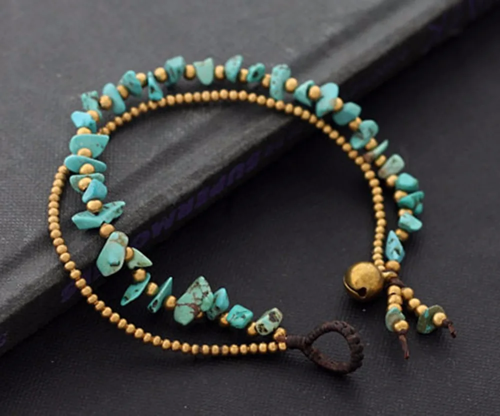 2018 new modern handmade gold chain bracelets original jewelry tiger eye howlite natural stone thai brass bracelet party gift | Украшения и