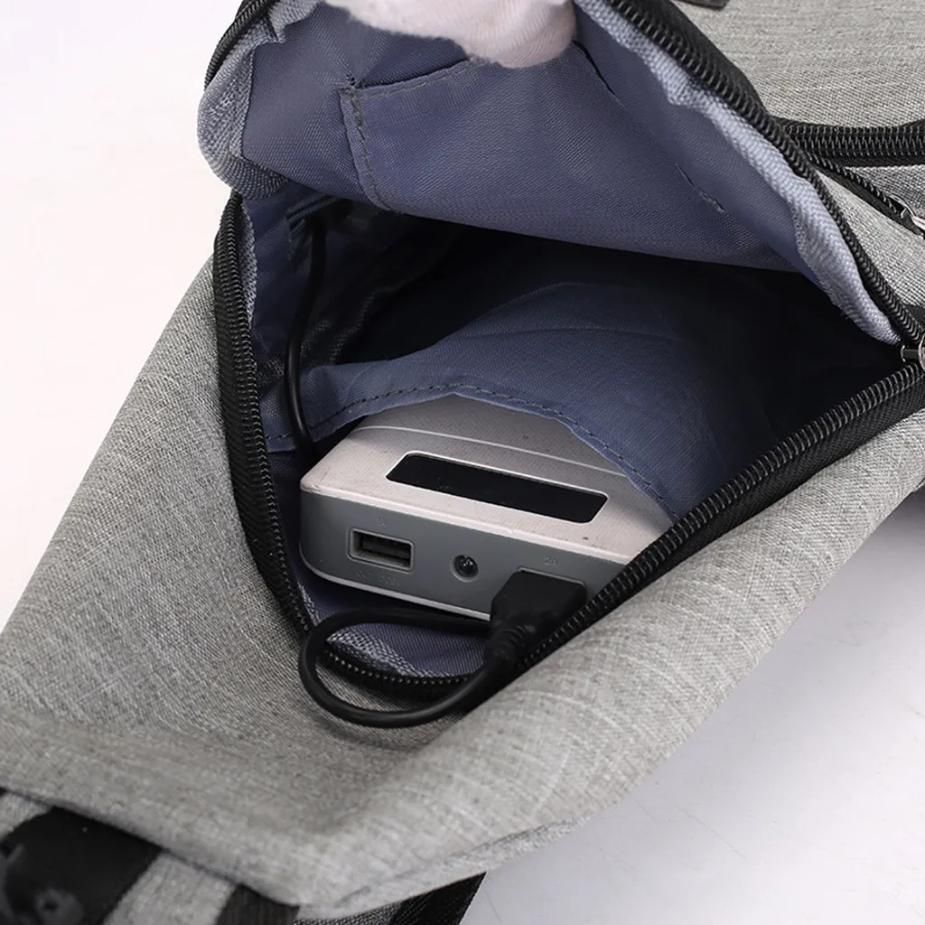 Мужская сумка через плечо с зарядкой через USB, повседневная, оксфордская, многофункциональная, водонепроницаемая, через плечо, женская, короткая