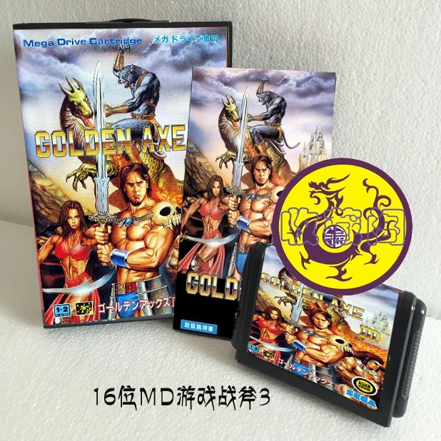

16-битная игровая карточка SEGA MD Golden Axe III в коробке с руководством для Sega Mega Drive для Genesis