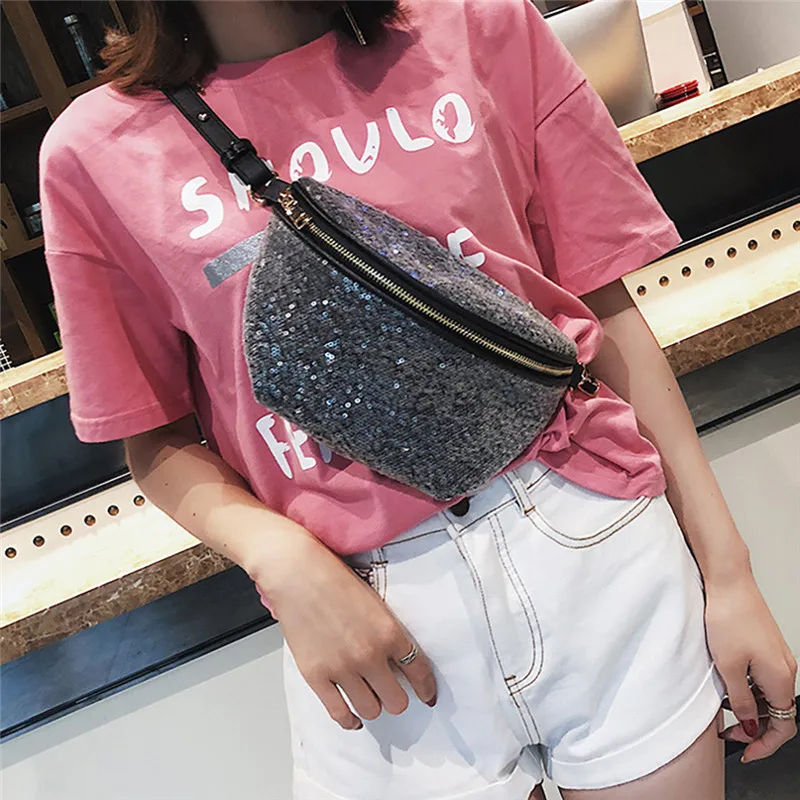 Модная женская сумка-мессенджер на плечо с блестками дизайнерская сумка через