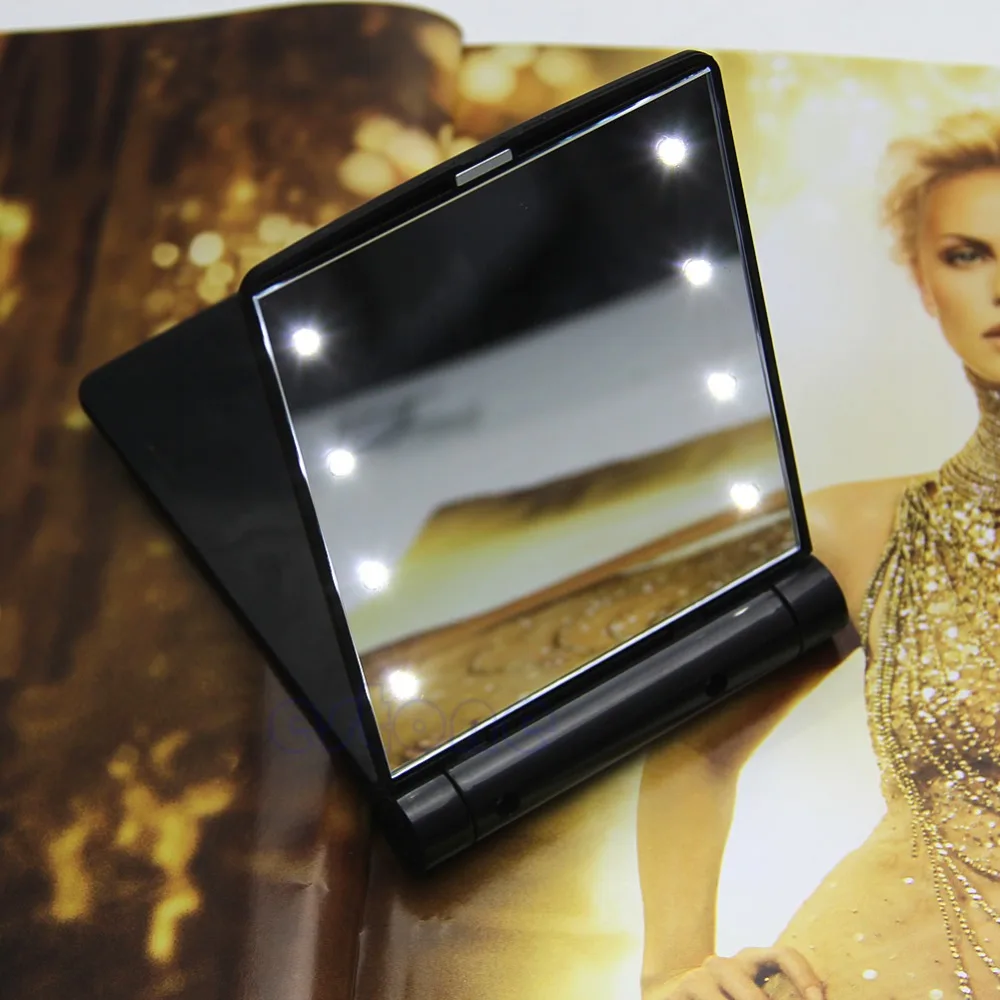 Популярное косметическое компактное карманное складное зеркало для макияжа с 8