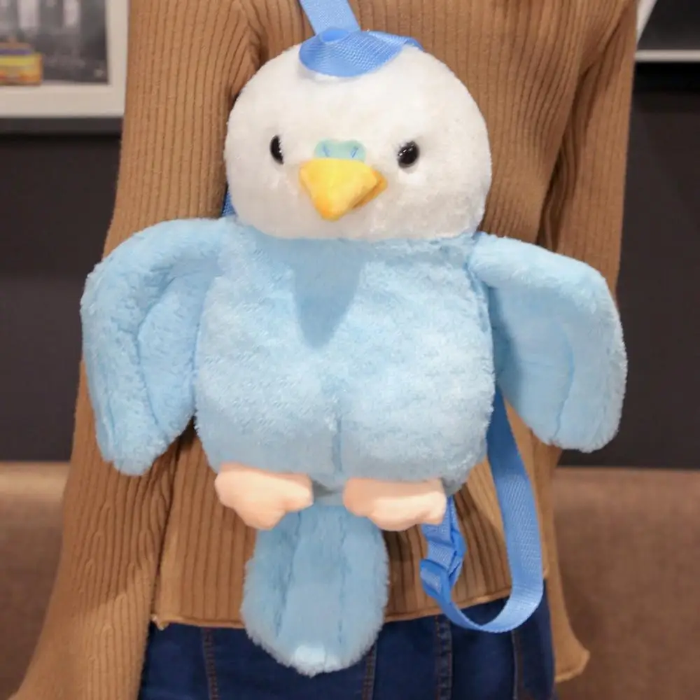 

Candice guo! cute plush toy lovely cartoon parrot bird soft stuffed bag backpack schoolbag creative birthday Christmas gift 1pc