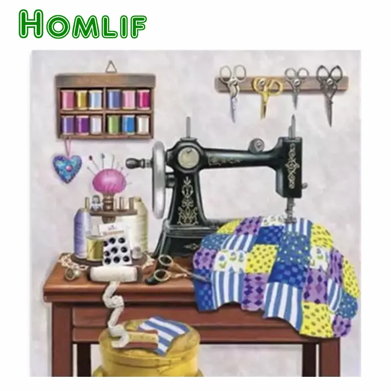 Прошлая региональная стандартная швейная машина с карточками алмазная 3d картина