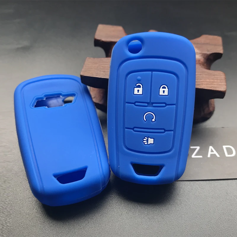 ZAD Silicone rubber car key cover for Chevrolet Camaro Cruze Equinox Malibu Sonic Spark Volt 4 buttons remote key-styling skin | Автомобили