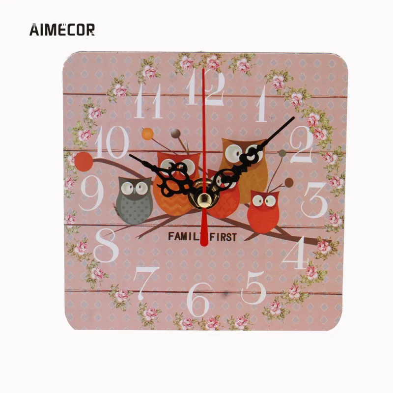 Aimecor 12 см Дерево AA Батарея старинные деревянные настенные часы квадратный Reloj де