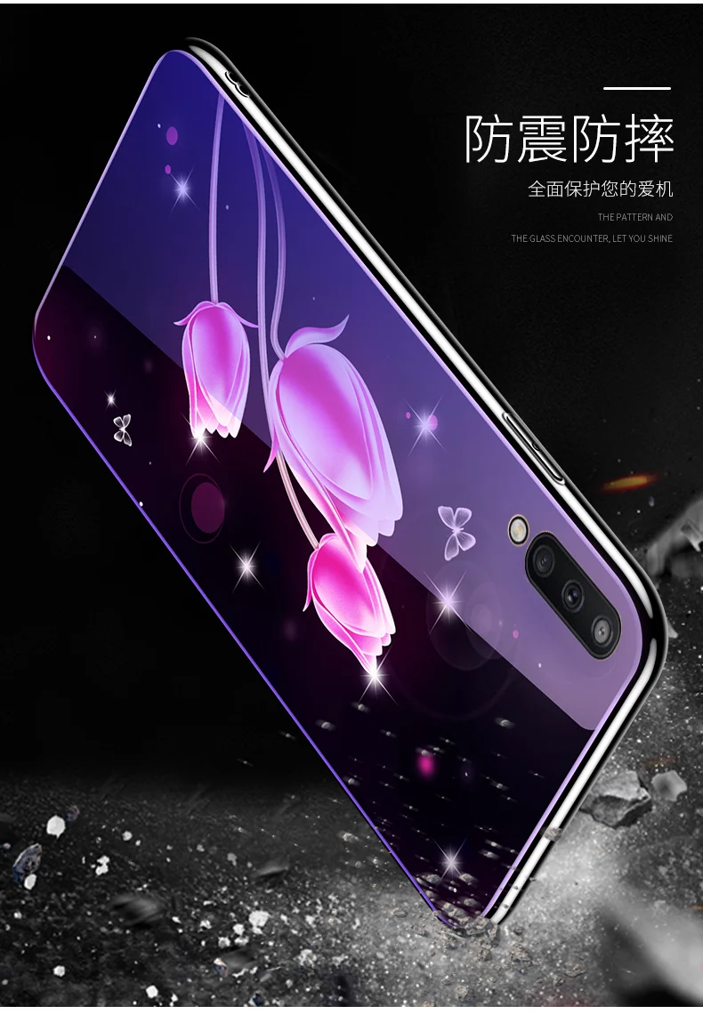 Для samsung Galaxy A30 A50 A10 чехол мягкий силиконовый край+ жесткое закаленное стекло bluelight защитный чехол на заднюю панель для samsung m20
