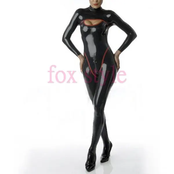 

latex rubber zentai suit latex catsuit full cover with socks