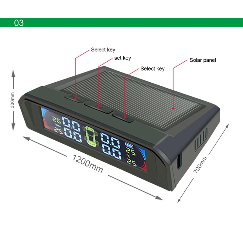 Умный автомобиль TPMS система контроля давления в шинах Солнечная энергия Автоматическая охранная сигнализация s давление в шинах цифровой ЖК-дисплей