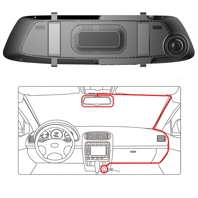 E ACE A21 5 0 дюймов экран видеорегистратор Full HD 1080P Автомобильный зеркало с камерой
