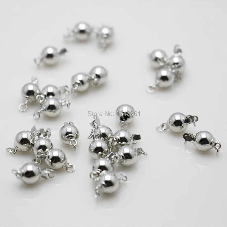 5 шт. фурнитура застежка для аксессуаров круглые бусины кнопка Серебряная