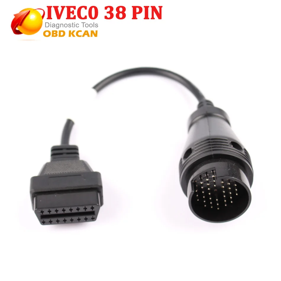 38pin кабель для б/у OBD1 к obd2 16pin диагностический интерфейс Iveco 38 pin OBDII Бесплатная