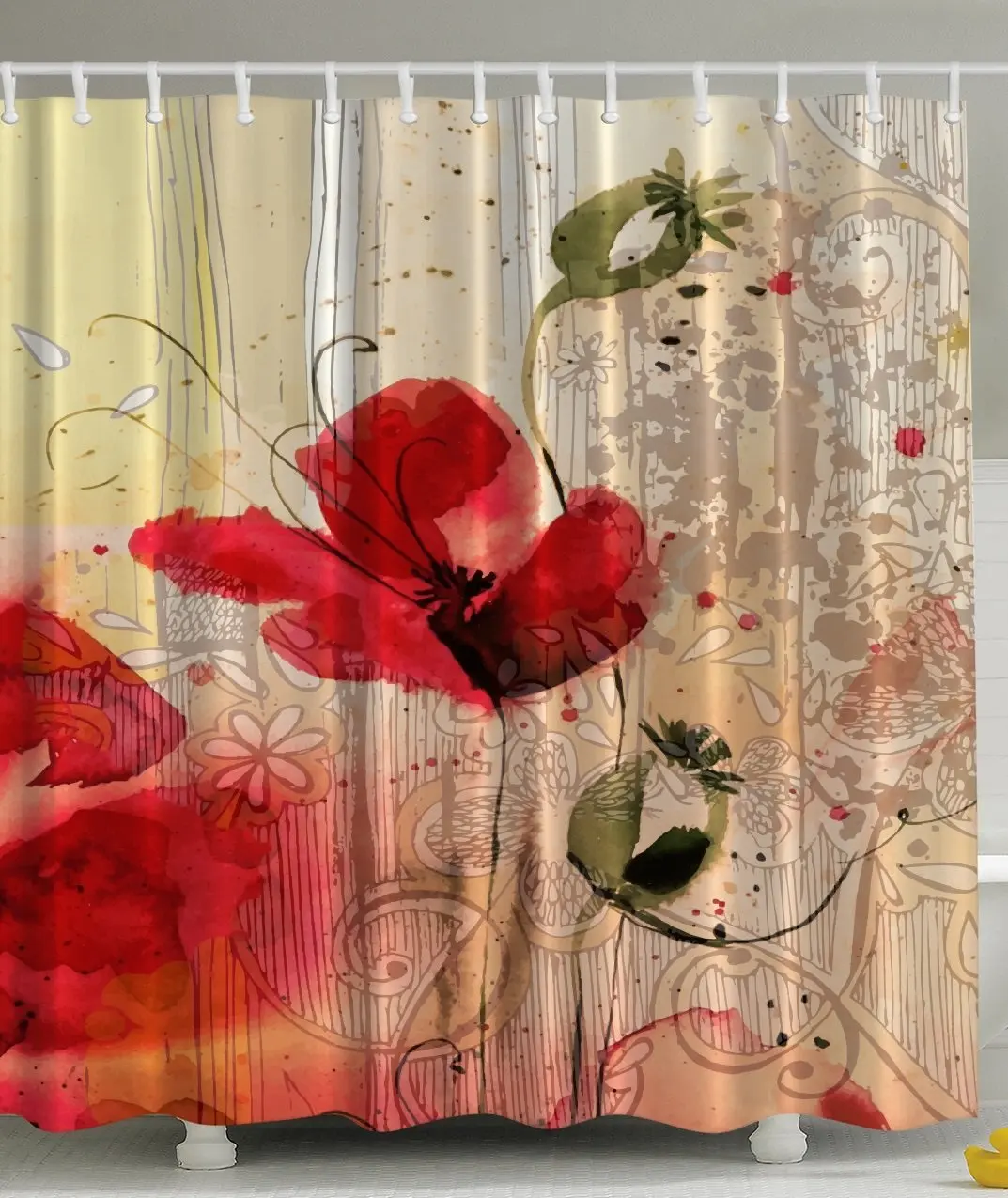 Занавеска для душа из полиэстера с крючком 72x72 дюйма|Шторы душа| |