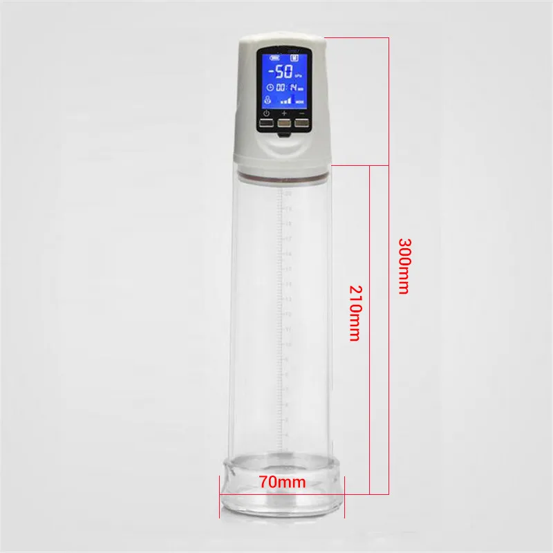 Насос для пениса USB Перезаряжаемый светодиодный автоматический удлинитель