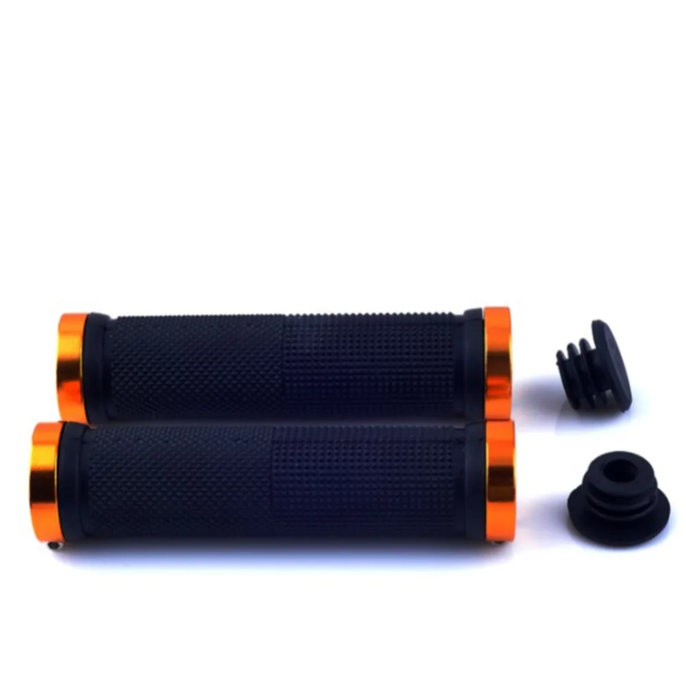 1 Pair Double Lock Bicycle Mountain BMX Bike Handle Bar Grips Cycling Rubber Handlebar Grips Bicycle Parts Accessories 6 Colors