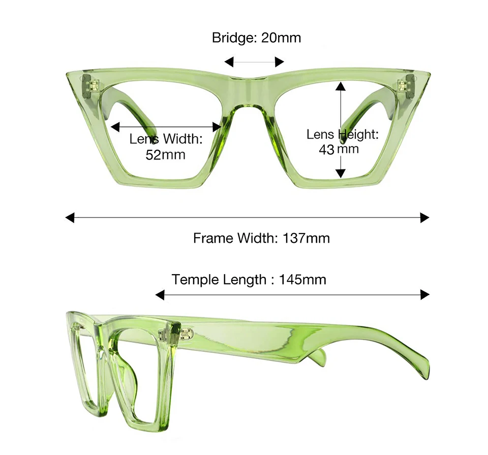 Zeelool Stylish Acetate Cat Eye Glasses Frame for Women with Non-prescription Clear Lens Cecile FP0662