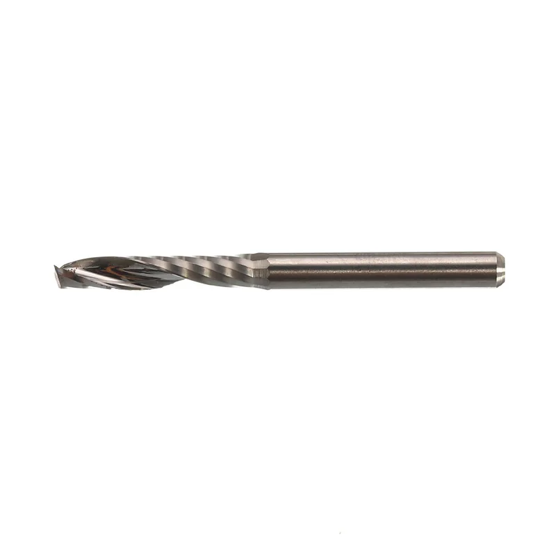 

High Quality 10pcs/lot 1/8 CNC Bits Single Flute Spiral Router Carbide End Mill Cutter Tools 40mm Total Length 3.175 x 17mm
