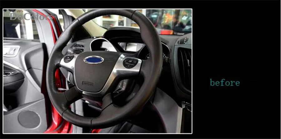 Чехол DoColors из нержавеющей стали с наклейкой на руль для Ford Kuga 13-15/для Focus 3 mk3 2012- автомобильные аксессуары