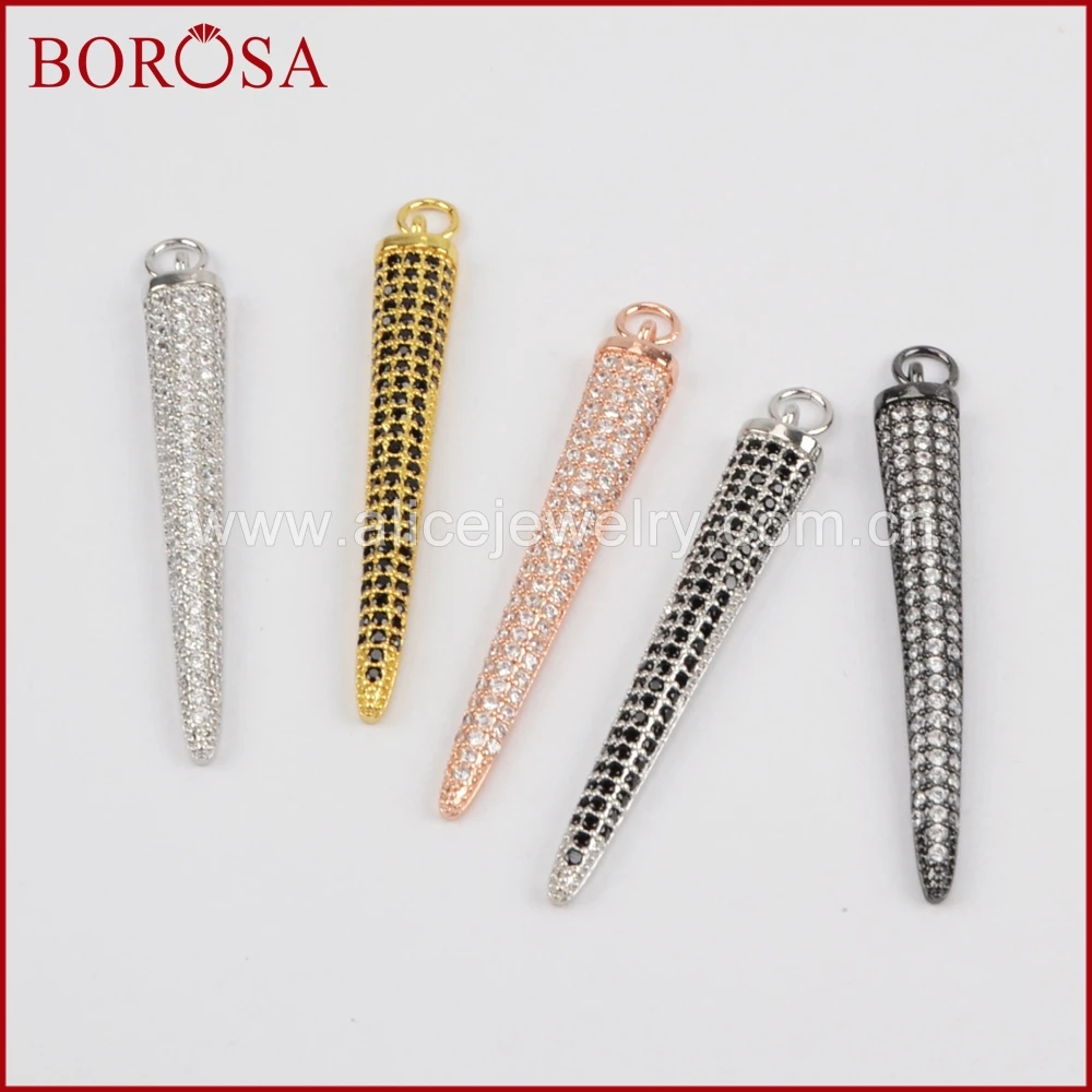 Женская подвеска BOROSA 10 шт. с длинной оплеткой из кубического циркония маленькая