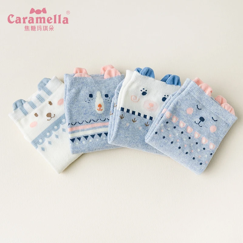 Носки женские из хлопка 4 пары/Лот весна-лето | Женская одежда